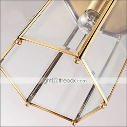 תליון קטן כפרי אמריקאי כולו נחושת זכוכית בודדת