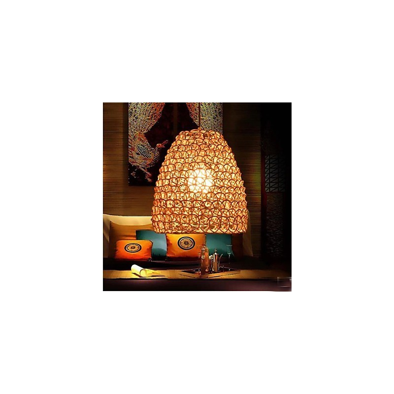 אהיל מנורות ראטן רטרו עגול