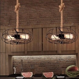 נברשת מאוורר תעשייתי וינטג' אמריקאי Lron Rope Creative