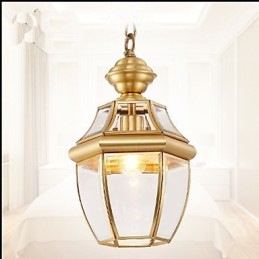 תליון קטן כפרי אמריקאי כולו נחושת יחיד זכוכית C