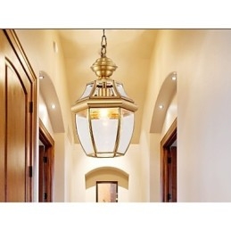 תליון קטן כפרי אמריקאי כולו נחושת יחיד זכוכית C