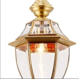 תליון קטן כפרי אמריקאי כולו נחושת יחיד זכוכית C