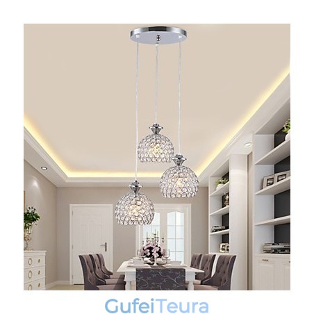 3 ראשים מודרני תליון קריסטל עכשווי