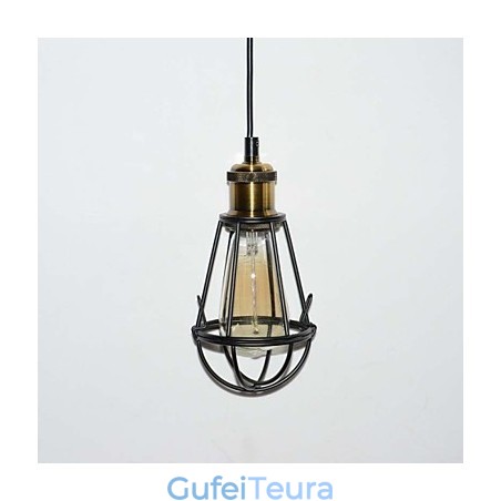 מנורת LOFT אור תליון וינטג' אדיסון Light Balck ברזל כלוב מתכת אהיל תאורה בסגנון מחסן גוף תאורה מנורת LOFT אור תליון וינטג' אדיסון Light Balck ברזל כלוב מתכת אהיל תאורה בסגנון מחסן גוף תאורה