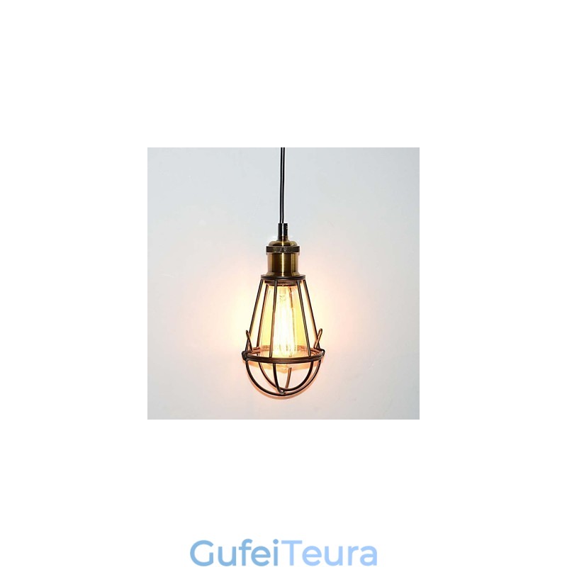 מנורת LOFT אור תליון וינטג' אדיסון Light Balck ברזל כלוב מתכת אהיל תאורה בסגנון מחסן גוף תאורה