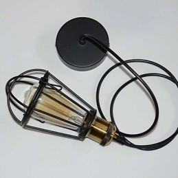 מנורת LOFT אור תליון וינטג' אדיסון Light Balck ברזל כלוב מתכת אהיל תאורה בסגנון מחסן גוף תאורה