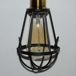 מנורת LOFT אור תליון וינטג' אדיסון Light Balck ברזל כלוב מתכת אהיל תאורה בסגנון מחסן גוף תאורה