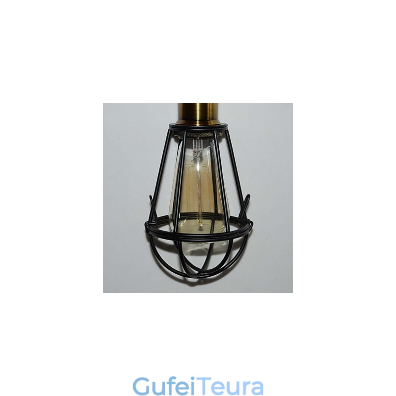 מנורת LOFT אור תליון וינטג' אדיסון Light Balck ברזל כלוב מתכת אהיל תאורה בסגנון מחסן גוף תאורה