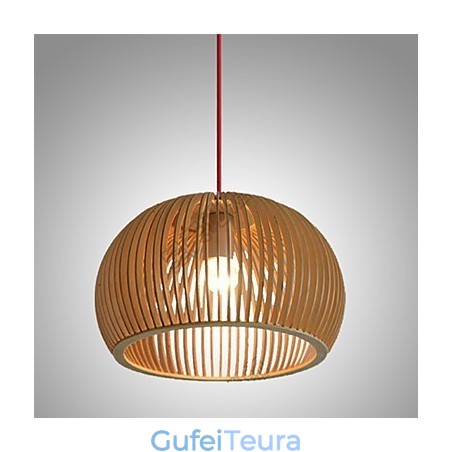 סגנון עיצוב תכונה מעגלית L תליון אור 1 עץ בהיר