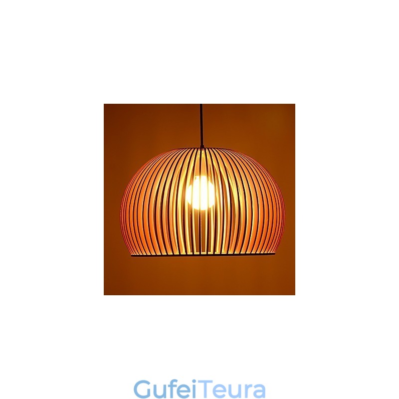 סגנון עיצוב תכונה מעגלית L תליון אור 1 עץ בהיר