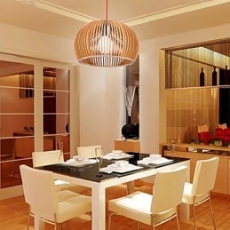 סגנון עיצוב תכונה מעגלית L תליון אור 1 עץ בהיר