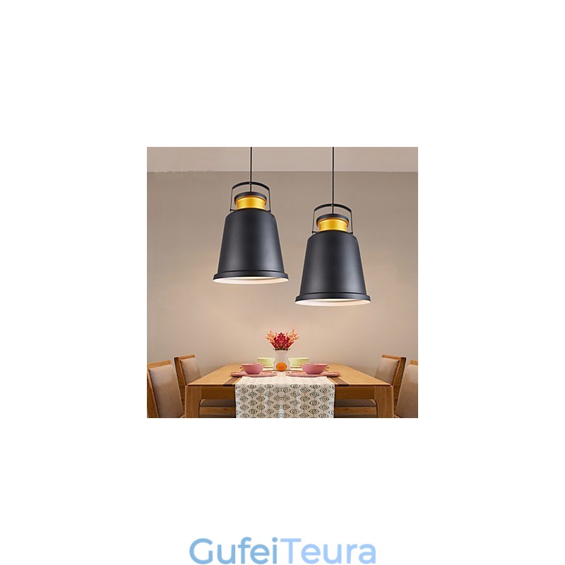 רטרו תליון אור מתכת קפה מנורות תליון