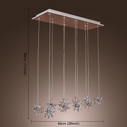 אור תליון מתכת קריסטל מודרני מודרני כרום