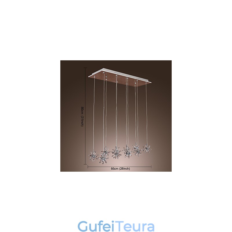 אור תליון מתכת קריסטל מודרני מודרני כרום