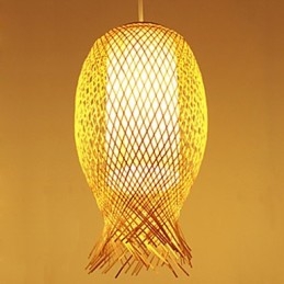 בית תה מודרני במבוק אריגת במבוק קישוט מנורת Droplight