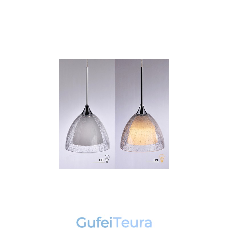 3 אור שתי שכבות תליון איילנד אור סדק זכוכית כרום מלוטש