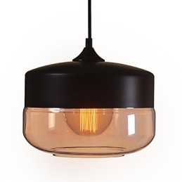 WestMenLights Vintage מודרני צבע מנורת תקרת זכוכית תליון אור שחור 250 מ"מ קוטר