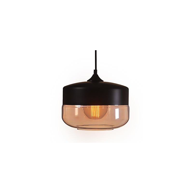 WestMenLights Vintage מודרני צבע מנורת תקרת זכוכית תליון אור שחור 250 מ"מ קוטר
