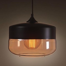 WestMenLights Vintage מודרני צבע מנורת תקרת זכוכית תליון אור שחור 250 מ"מ קוטר