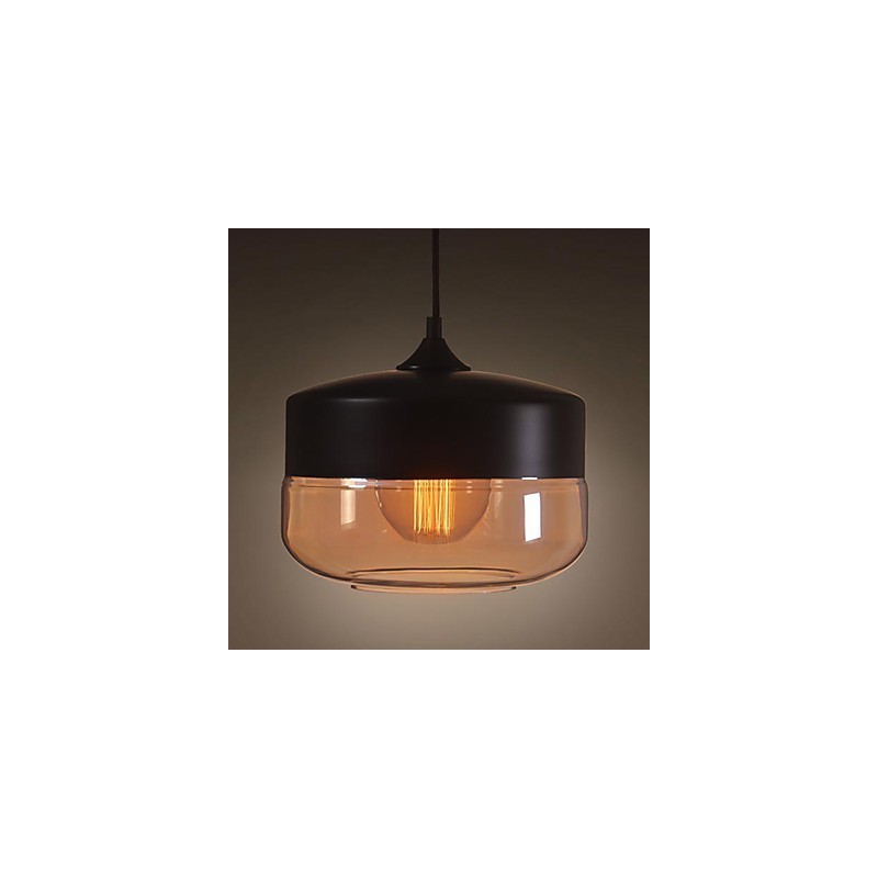 WestMenLights Vintage מודרני צבע מנורת תקרת זכוכית תליון אור שחור 250 מ"מ קוטר