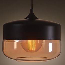 WestMenLights Vintage מודרני צבע מנורת תקרת זכוכית תליון אור שחור 250 מ"מ קוטר
