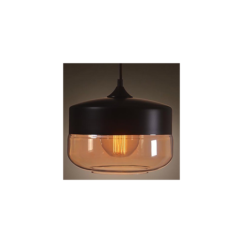 WestMenLights Vintage מודרני צבע מנורת תקרת זכוכית תליון אור שחור 250 מ"מ קוטר
