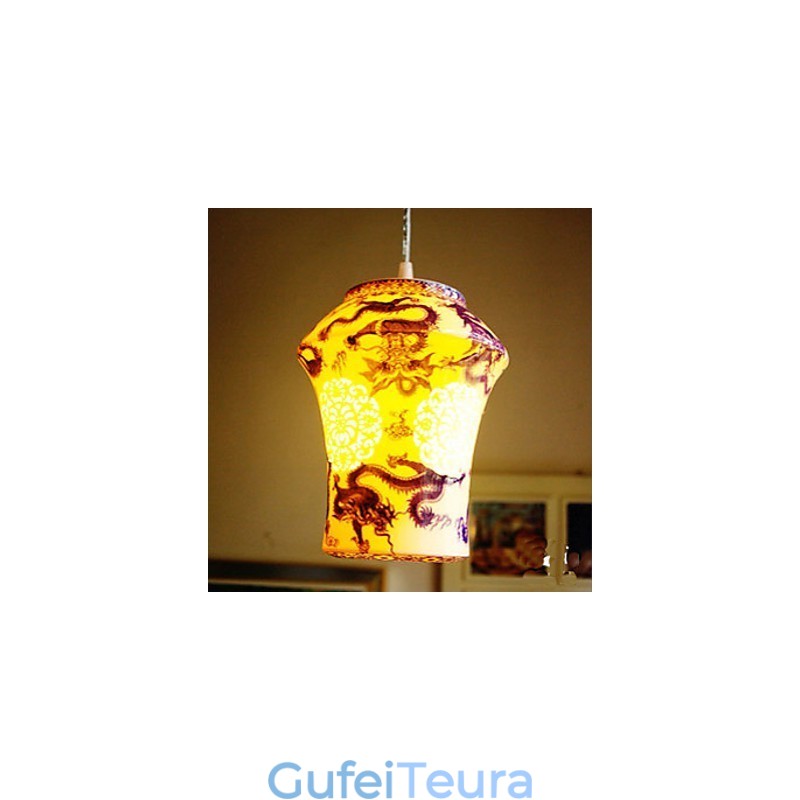 מנורת מנורת קרמיקה רטרו מדרגות כחול יחיד ראש נברשת Creative