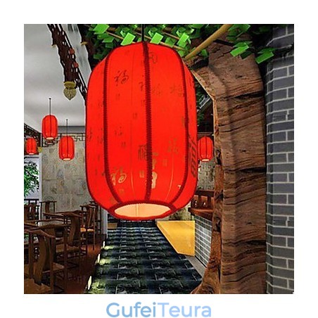 Archaize עור כבש אדום פנסים מרפסת Droplight מנורה אור