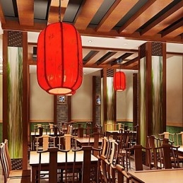 Archaize עור כבש אדום פנסים מרפסת Droplight מנורה אור