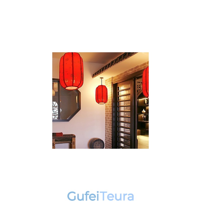 Archaize עור כבש אדום פנסים מרפסת Droplight מנורה אור