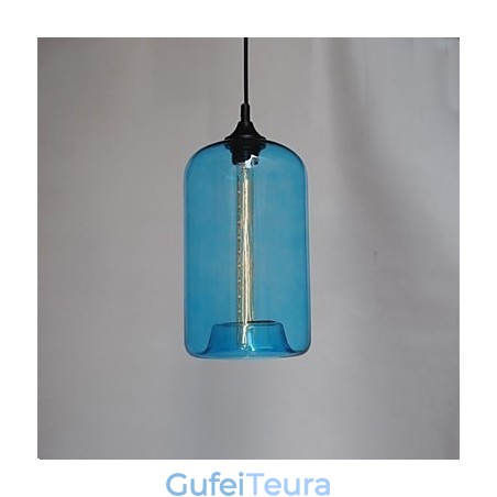 תליון עיצוב בקבוק 1 אור עם גוון שקוף