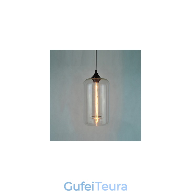 תליון עיצוב בקבוק 1 אור עם גוון שקוף