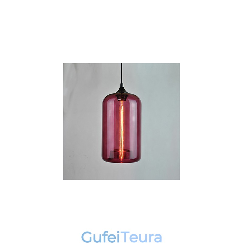 תליון עיצוב בקבוק 1 אור עם גוון שקוף