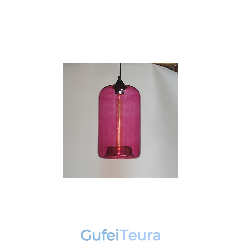 תליון עיצוב בקבוק 1 אור עם גוון שקוף