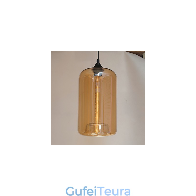 תליון עיצוב בקבוק 1 אור עם גוון שקוף