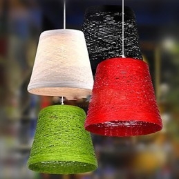 Cany Art כפרי מודרני ארוג קש מנורת טיפת ראש יחיד