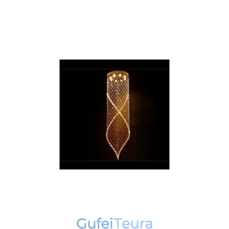 נברשת קריסטל תליון תאורת מנורות תקרה תלויה עם חופה שקוף K9 קריסטל וכסף