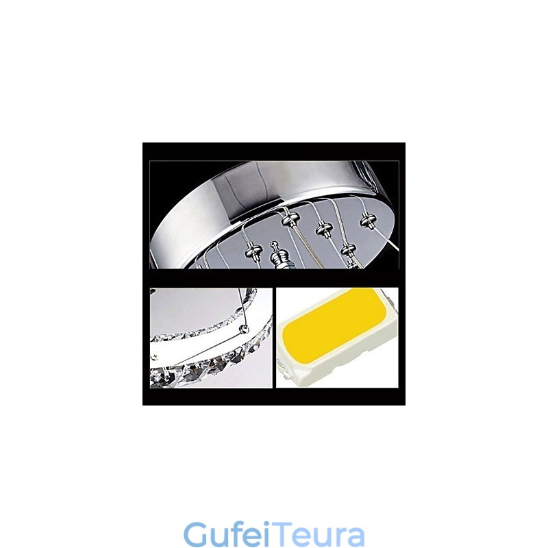 מנורות תליון אור תקרה תאורת נברשת עגולה 4 טבעות טבעת גדולה ענבר קריסטל ועוד קריסטל שקוף