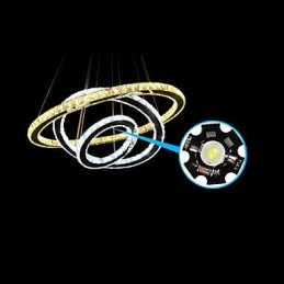 מנורות תליון תקרת קריסטל גופי תאורה של נברשת עם לבן חם וקריר D406080 ס"מ