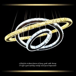 מנורות תליון תקרת קריסטל גופי תאורה של נברשת עם לבן חם וקריר D406080 ס"מ