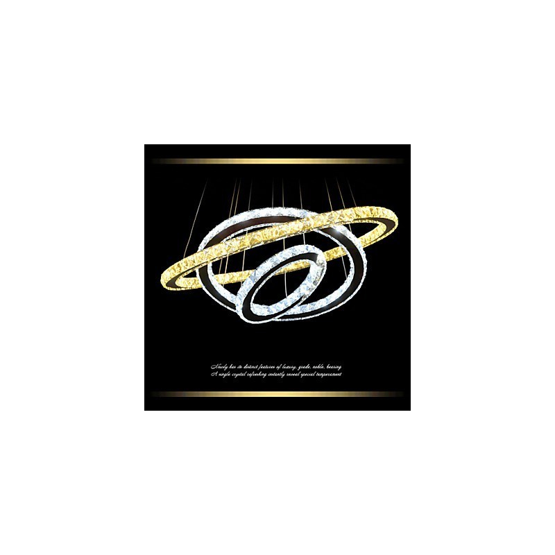 מנורות תליון תקרת קריסטל גופי תאורה של נברשת עם לבן חם וקריר D406080 ס"מ