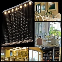 K9 תליון קריסטל מנורת תליית חוט נברשת תאורת תקרה אור בית קפה מקורה