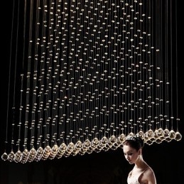 K9 תליון קריסטל מנורת תליית חוט נברשת תאורת תקרה אור בית קפה מקורה