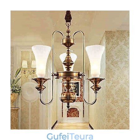 אורות תליון קריסטל מיני בסגנון מתכת קלאסית מסורתית