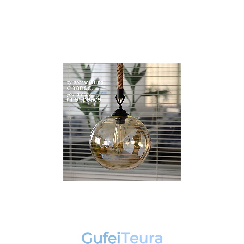 לופט אמריקן חבל רטרו תאורה אורות זכוכית תליון אור