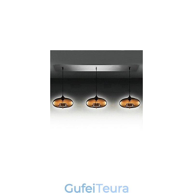 3 אור תליון זכוכית מודרנית בעיצוב בועות חומות