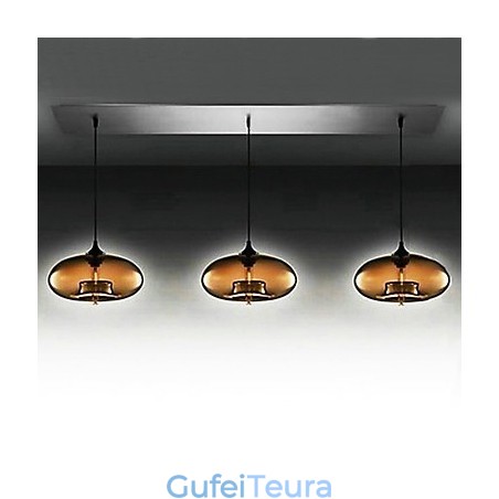 3 אור תליון זכוכית מודרנית בעיצוב בועות חומות