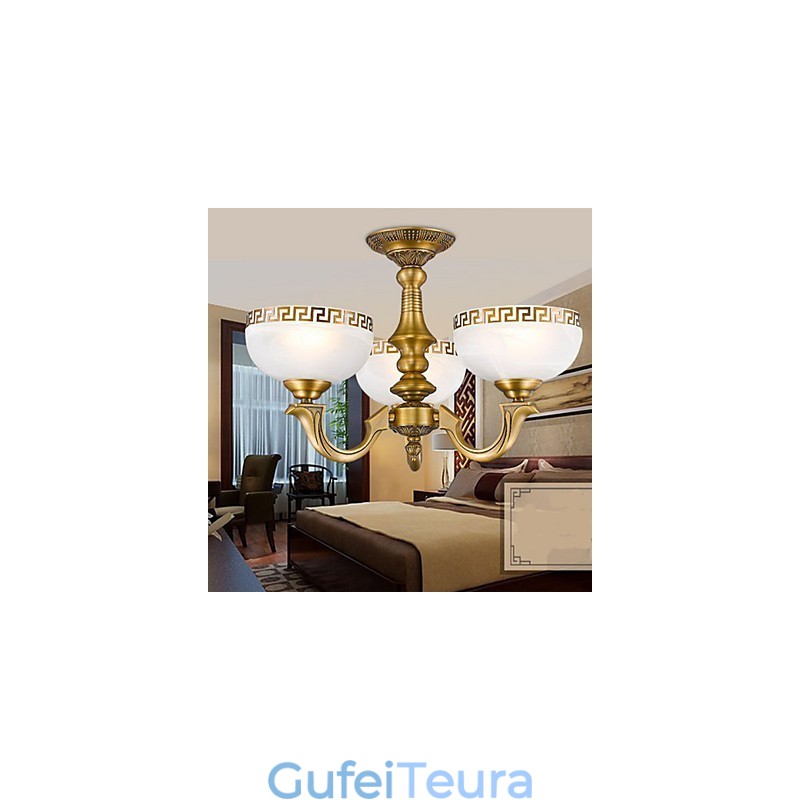 מנורת נחושת מלאה שיש אוכל נברשת נחושת מודרנית מקורית