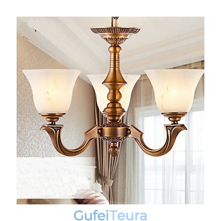 נברשת בסגנון אירופאי מנורת נחושת מלאה מנורות שיש