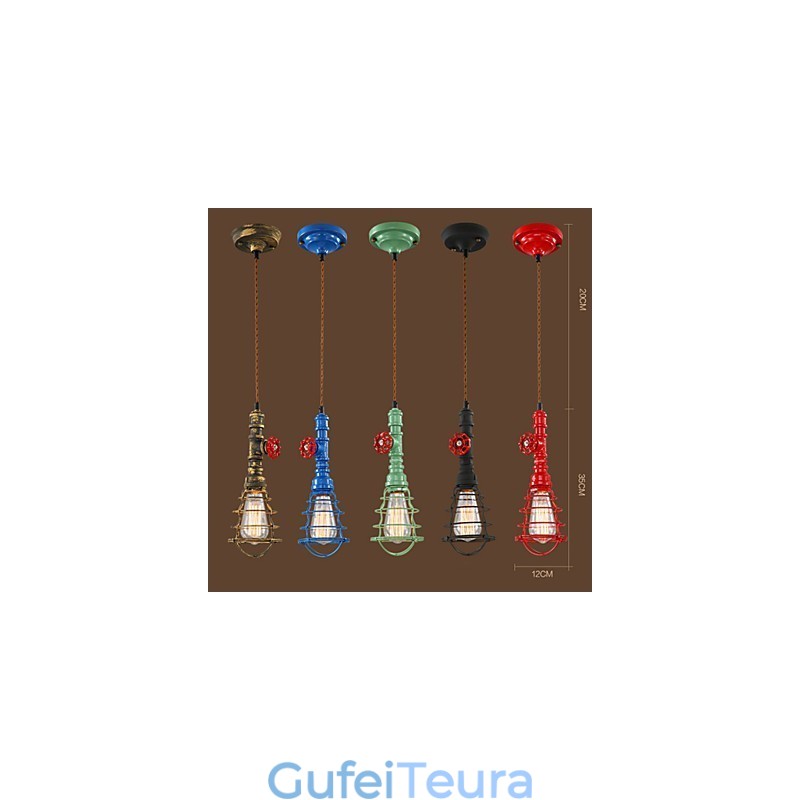 E26 אורות תליון וינטג' מנורות עיצוב Waterpipe